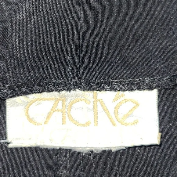 Cache Designer High waisted straight Black Pants size 26 - Picture 4 of 4